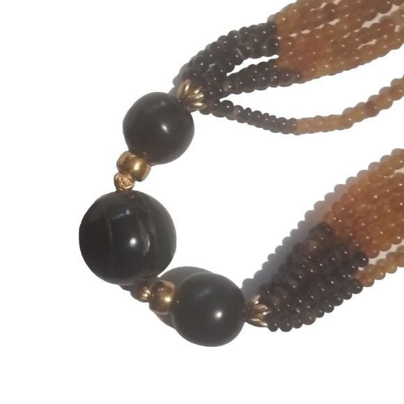 Apple Juce Prystal Bakelite 1940 Rootbeer And Honey Necklace Bn17 - Picture 6 of 11